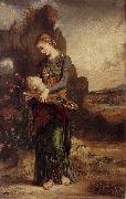 Gustave Moreau Thracian Girl Carrying the Head of Orpheus on His Lyre Germany oil painting artist